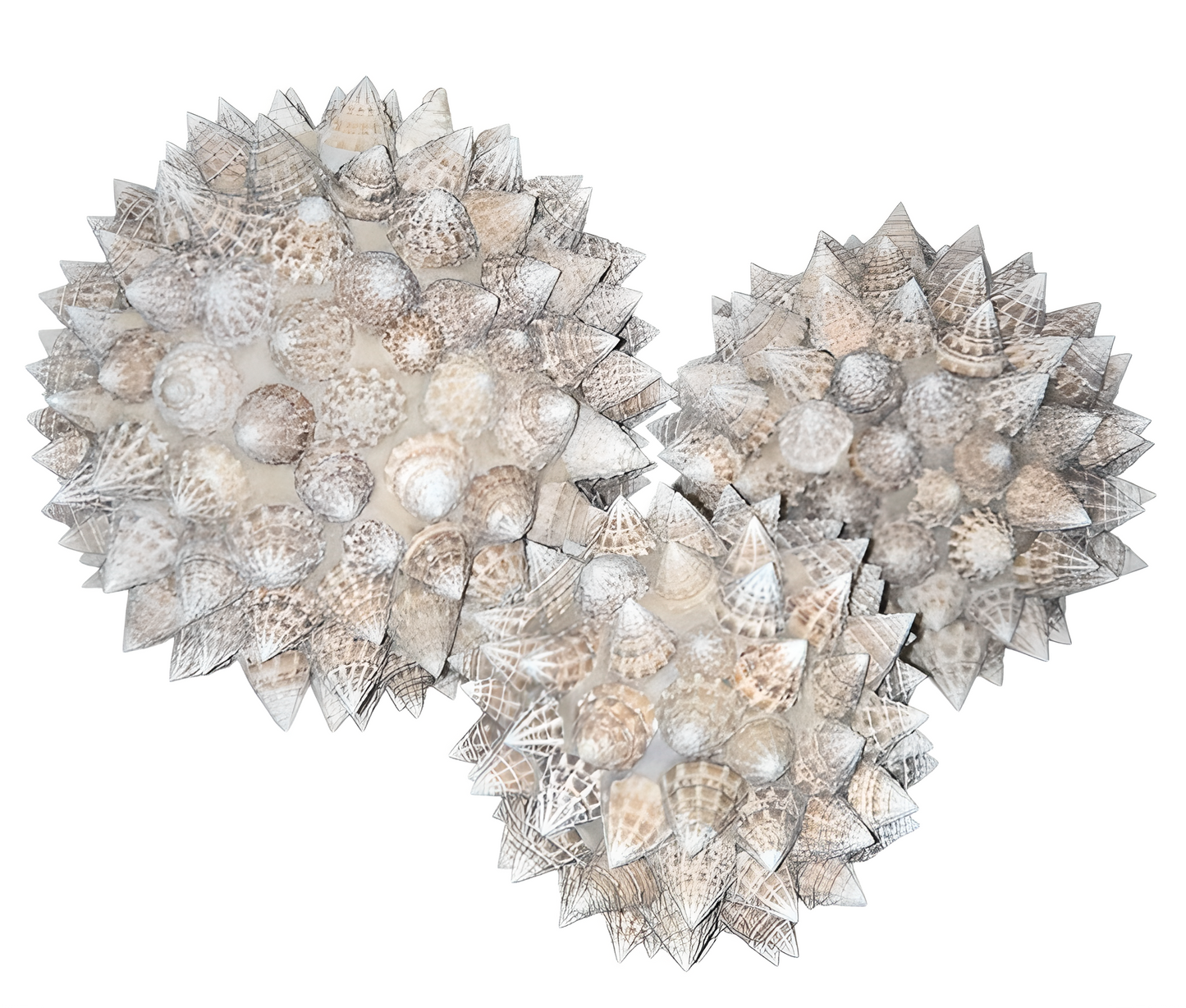 Boules décoratives en coquillages texturés