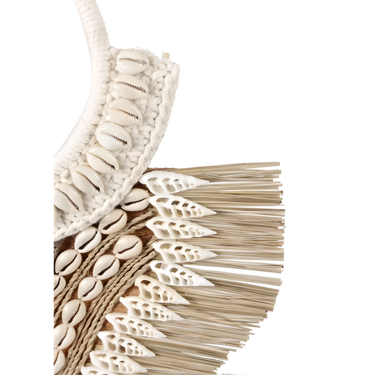 Collier décoratif en coquillages sur socle – Grand modèle balinais