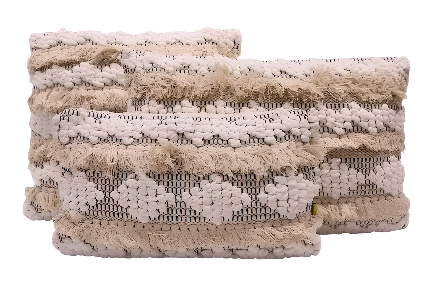Coussin Bohème 30x50 - Beige à Franges