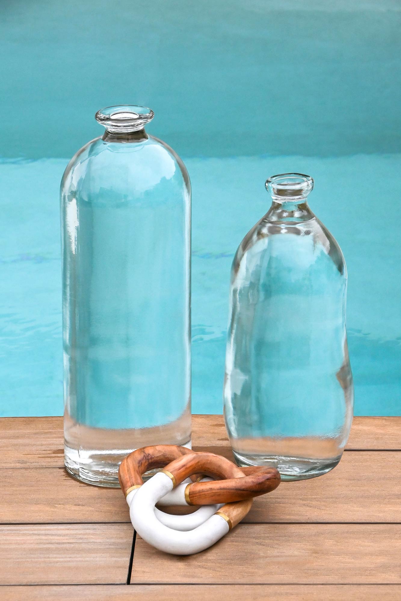 Chaîne décorative en marbre & bois de manguier – Naturel