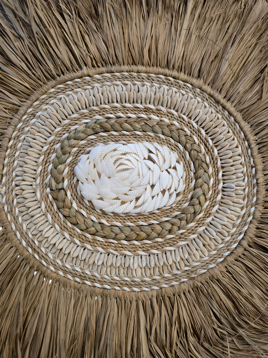 Juju Hat en raphia et coquillages