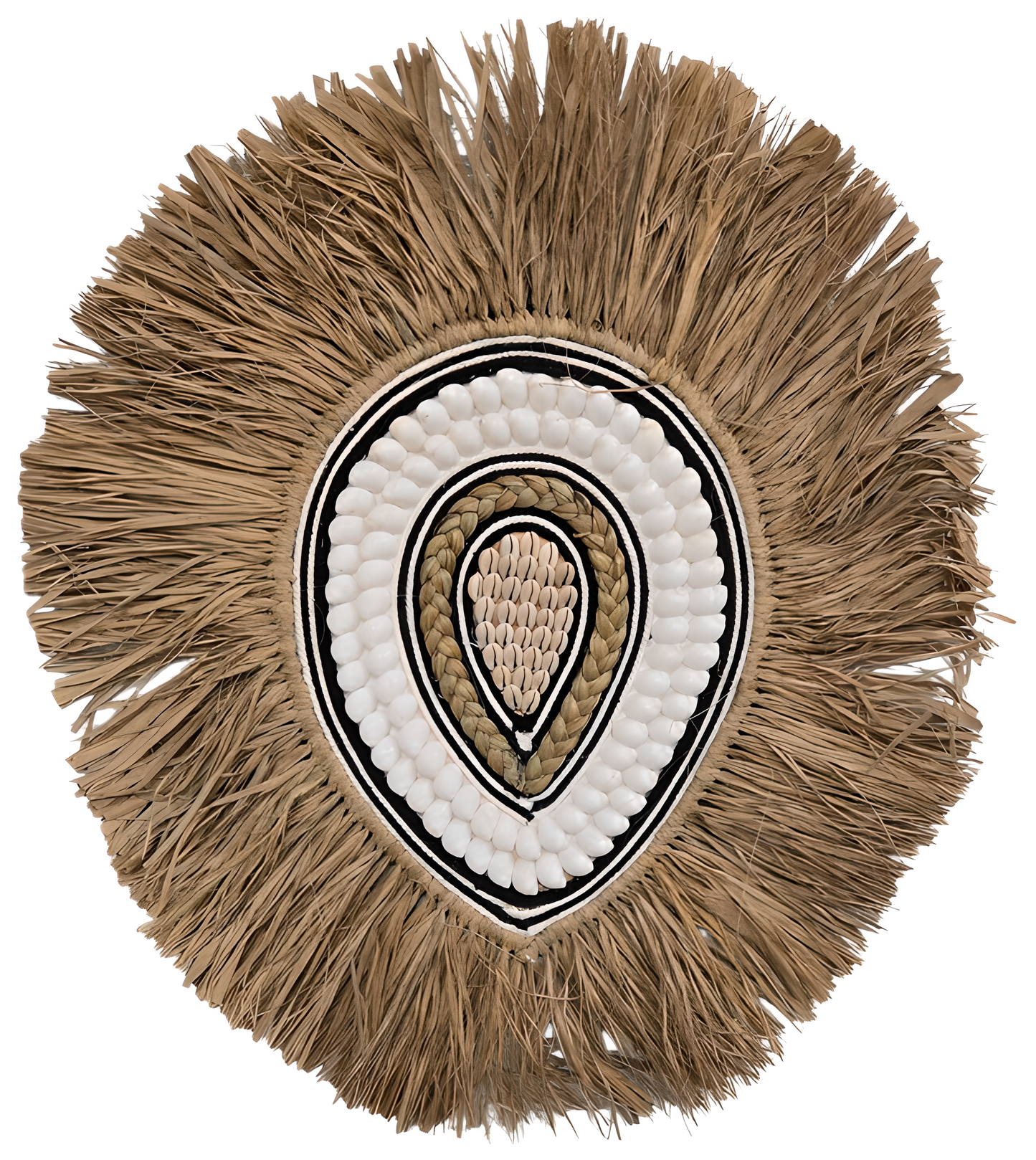 Juju Hat mural en raphia & coquillages