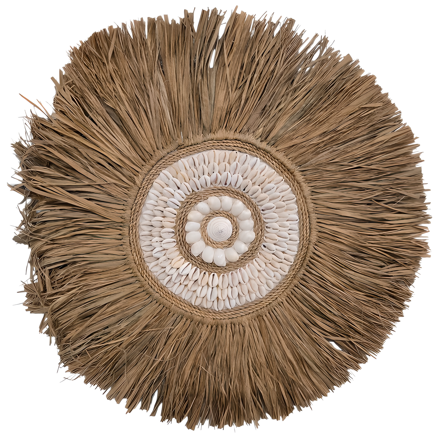 Juju hat en raphia naturel et coquillages bali