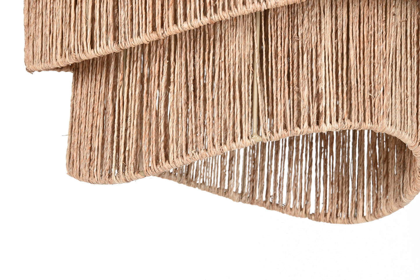 Détail de la suspension en corde naturelle tressée