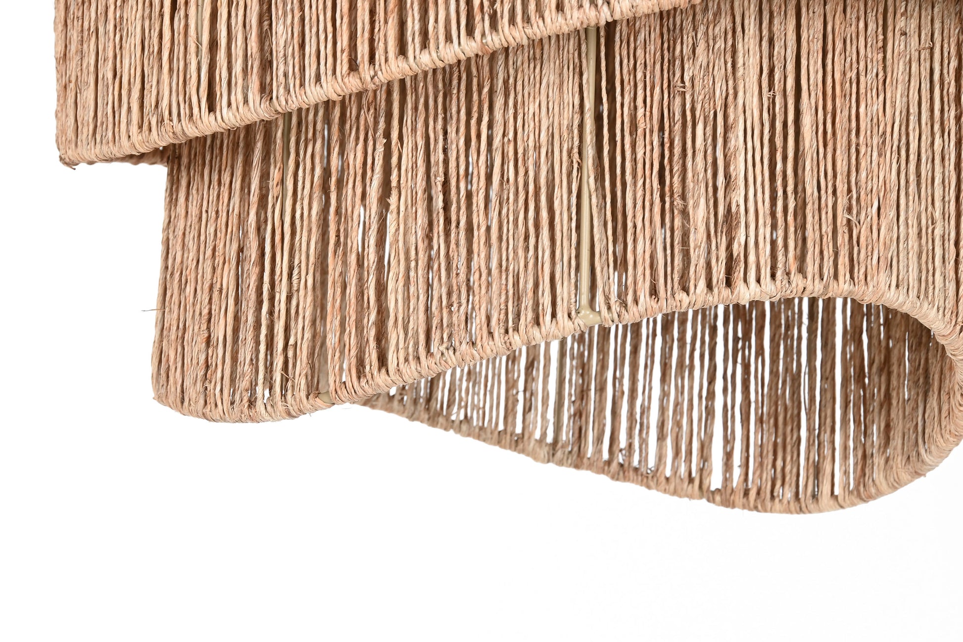 Détail de la suspension en corde naturelle tressée