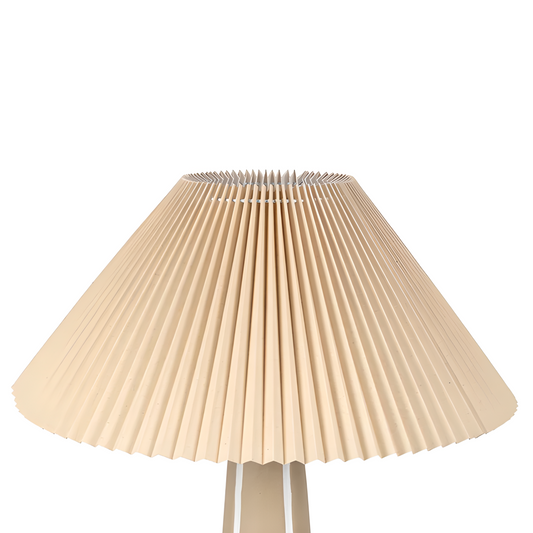 Lampadaire en céramique avec abat-jour en lin