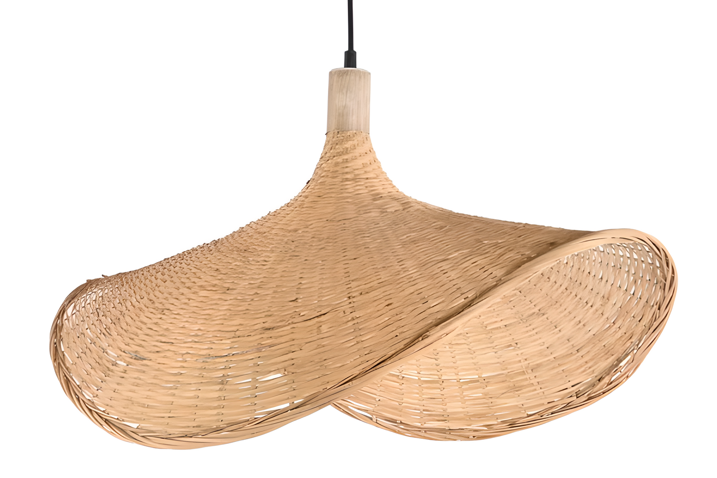 Suspension en rotin naturel aérienne – Chapeau