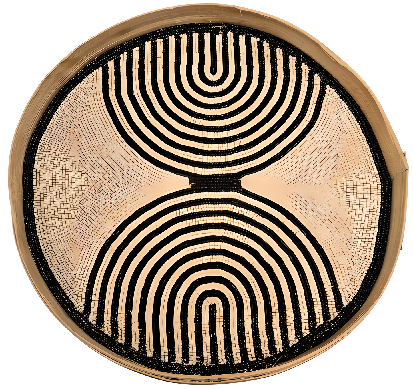 Plateau artisanal en bambou perlé – Style ethnique