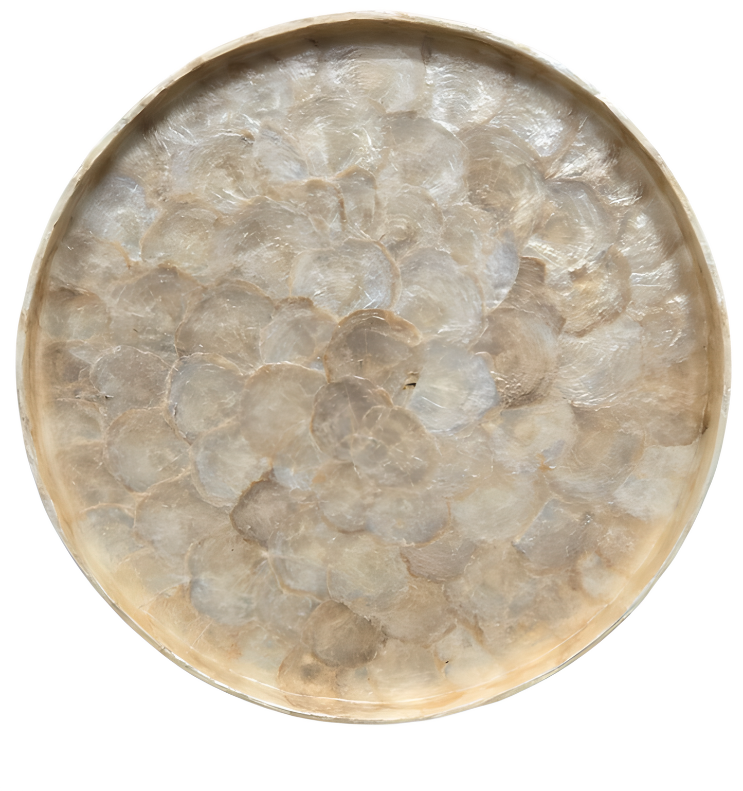 Plateau en capiz beige – Style bohème chic