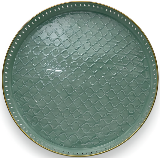 Plateau berbère en métal CELADON – BAZAR DELUXE – Ø 60 cm