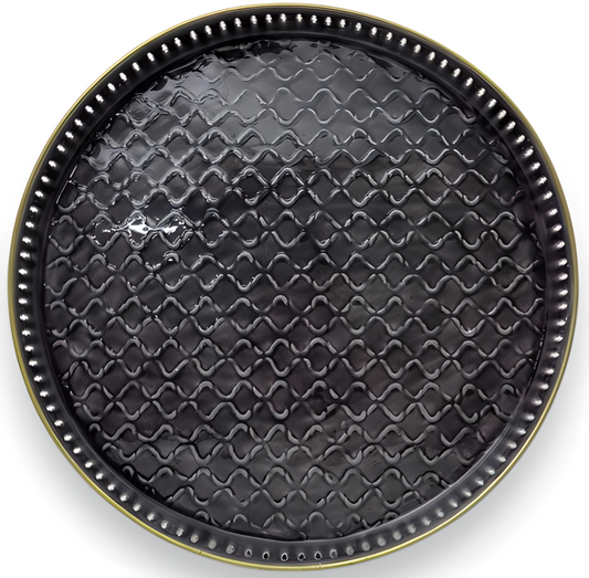 Plateau berbère en métal NAVY – BAZAR DELUXE – Ø 60 cm