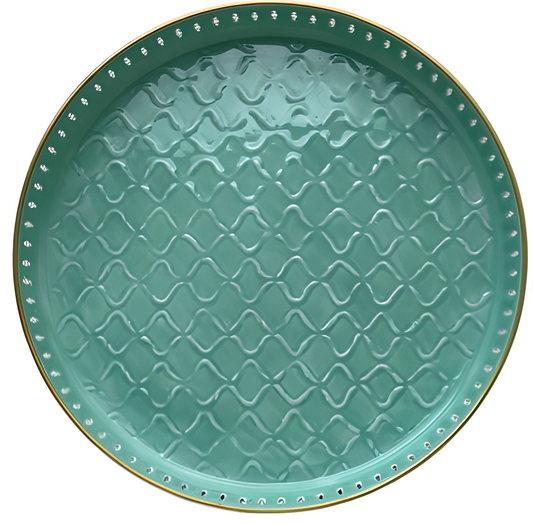 Plateau berbère en métal CELADON – BAZAR DELUXE – Ø 45 cm
