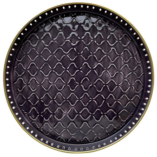 Plateau berbère en métal NAVY – BAZAR DELUXE – Ø 45 cm