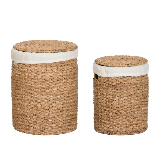 Set de 2 corbeilles en fibre naturelle – Rangement & déco bohème