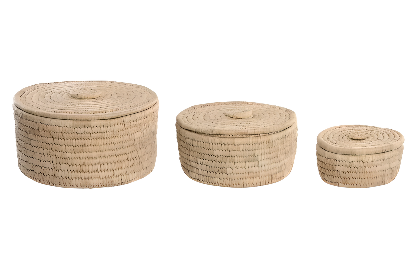Set de 3 corbeilles en fibre naturelle – Rangement & déco bohème