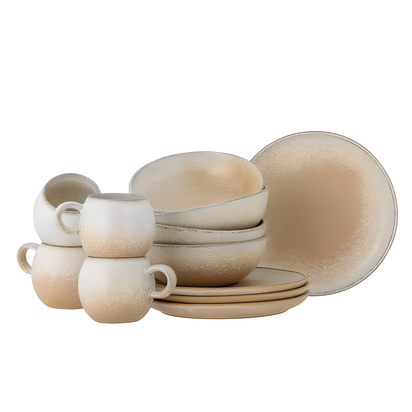 Set petit déjeuner en grès beige