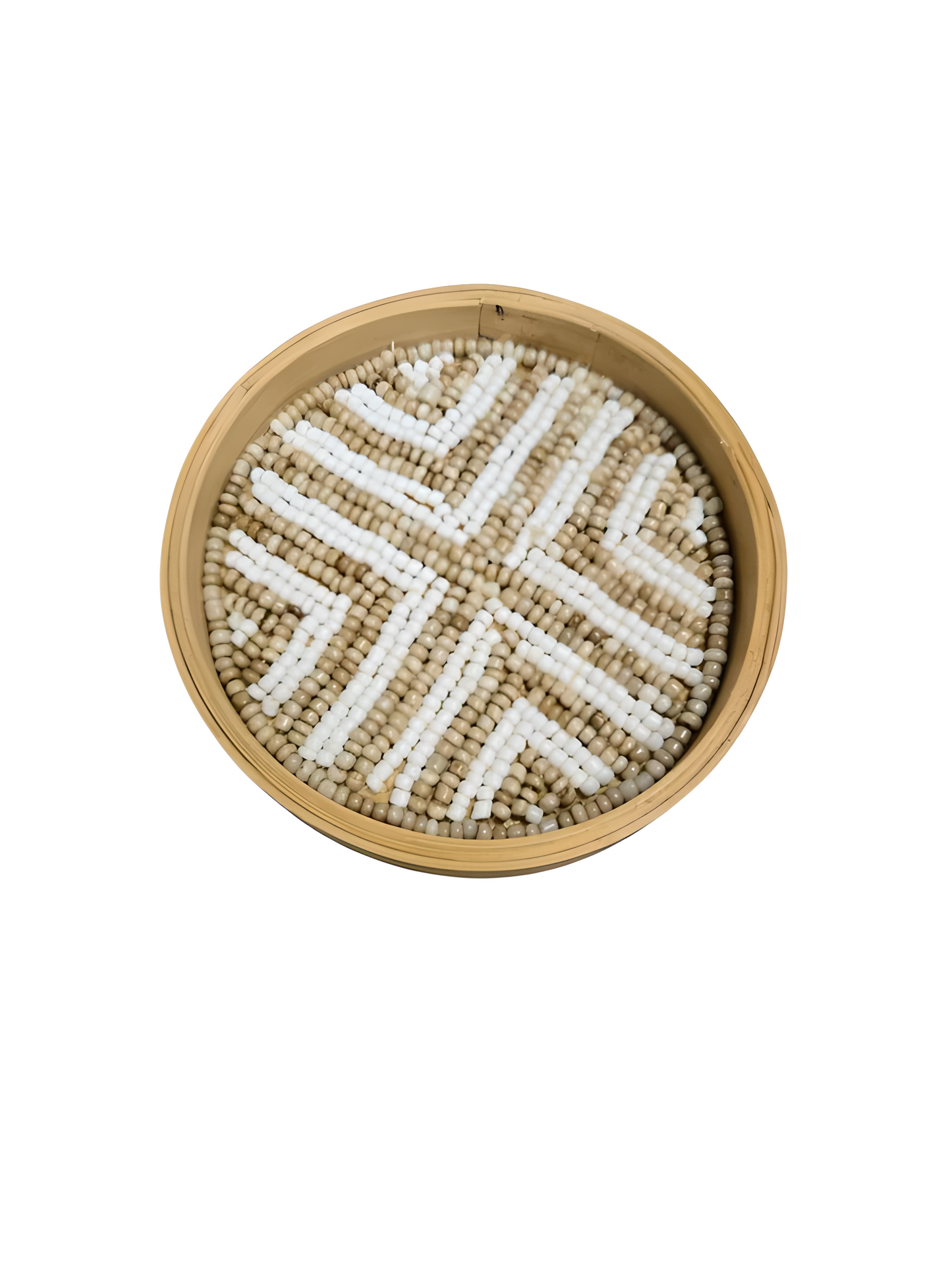 Sous-verre en perles et bambou #1