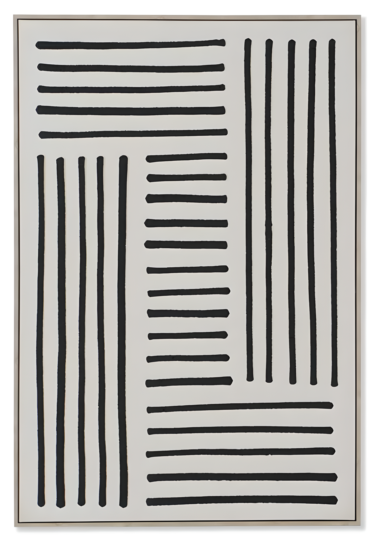 Tableau en toile – Lignes 3D noir & beige