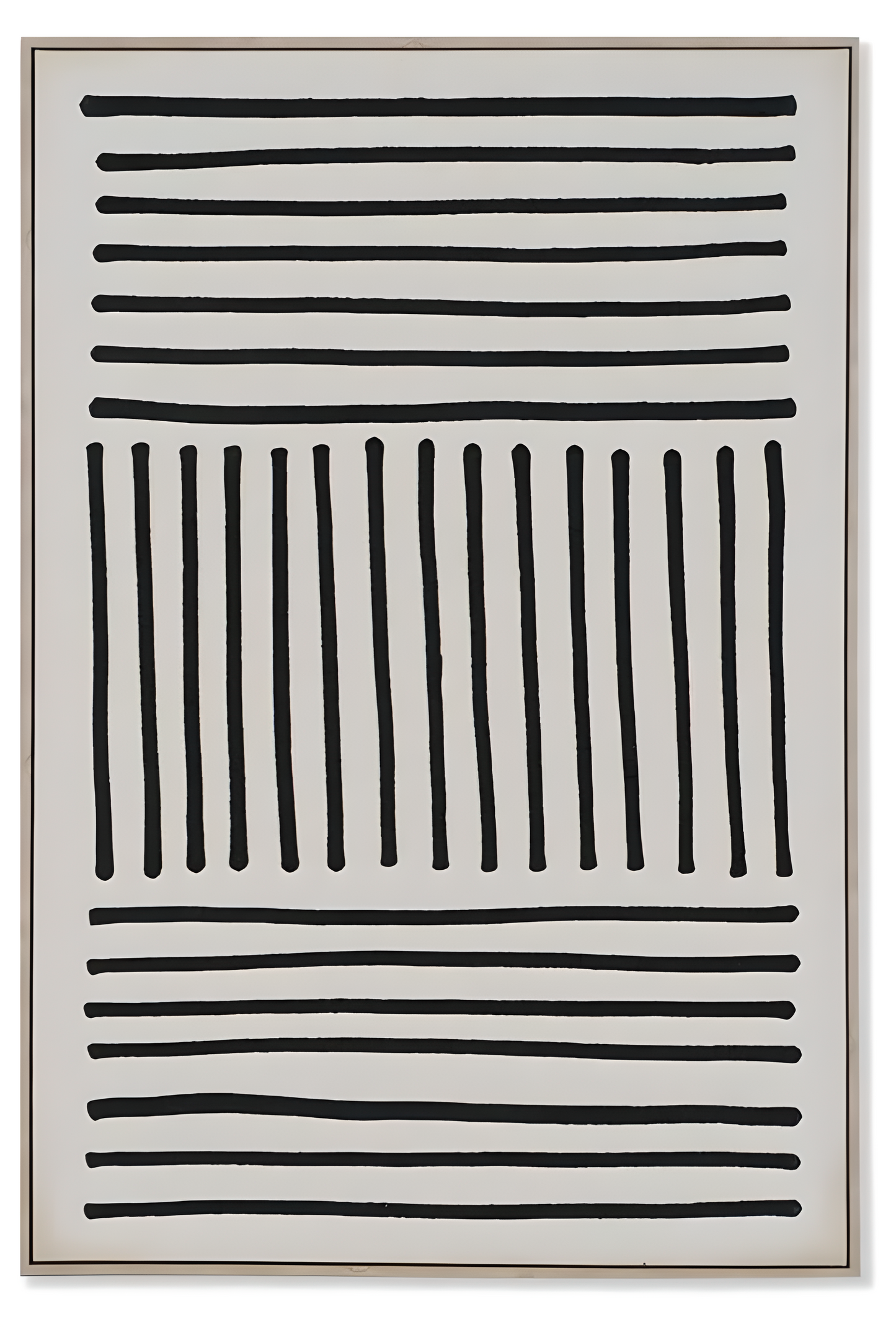 Tableau en toile – Lignes 3D noir & beige