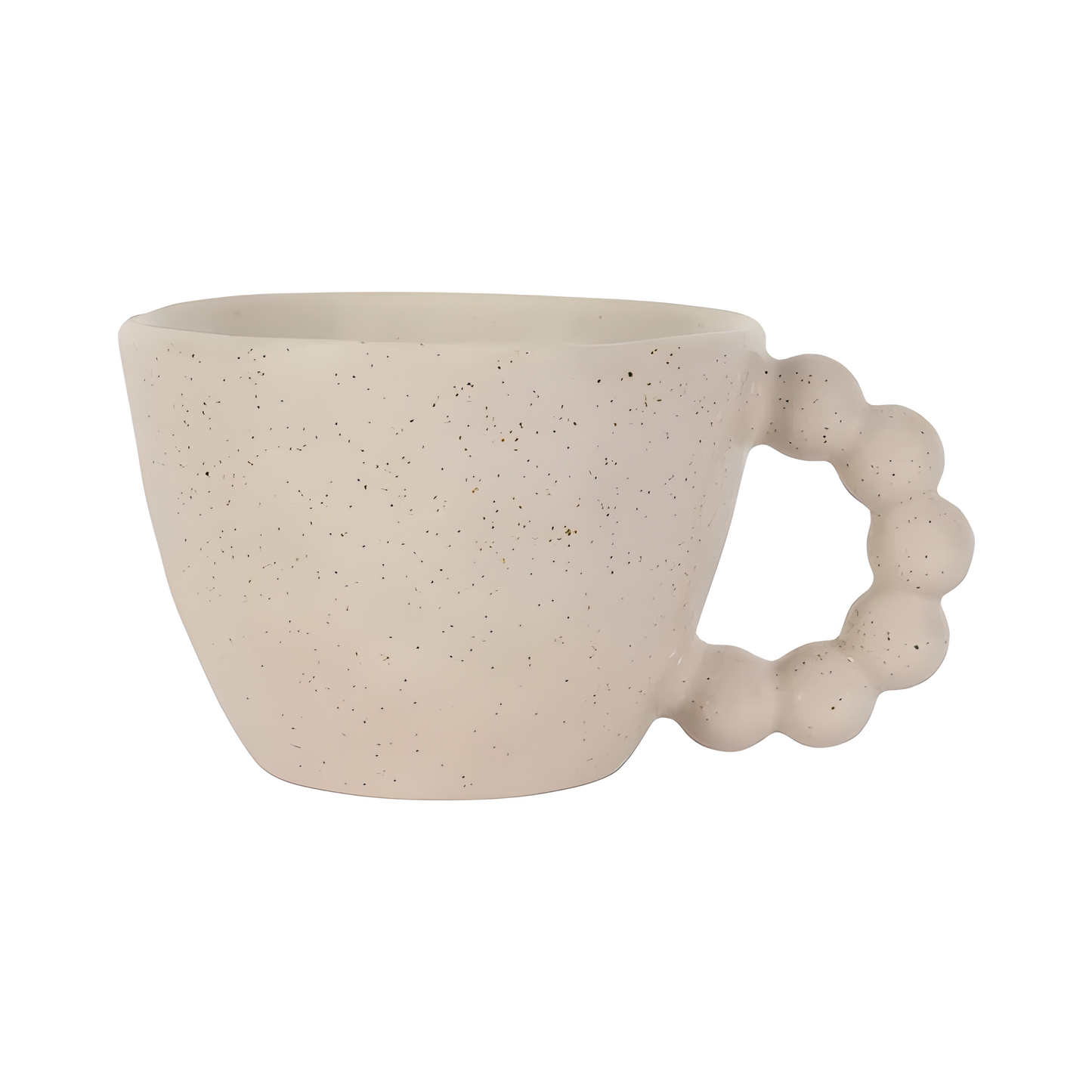 Tasse en grès beige moucheté