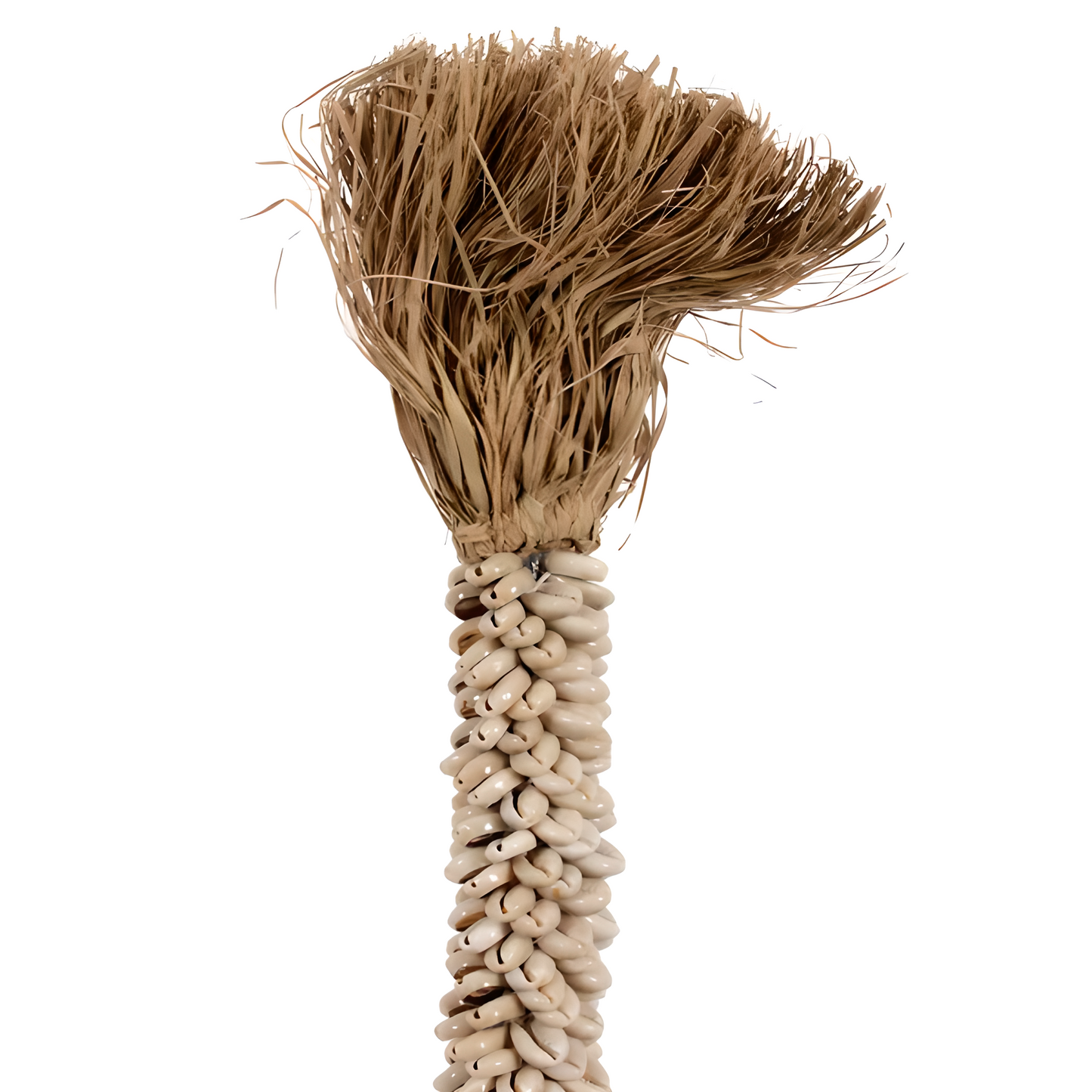 Tour de coquillages beiges sur socle en métal – Fait main