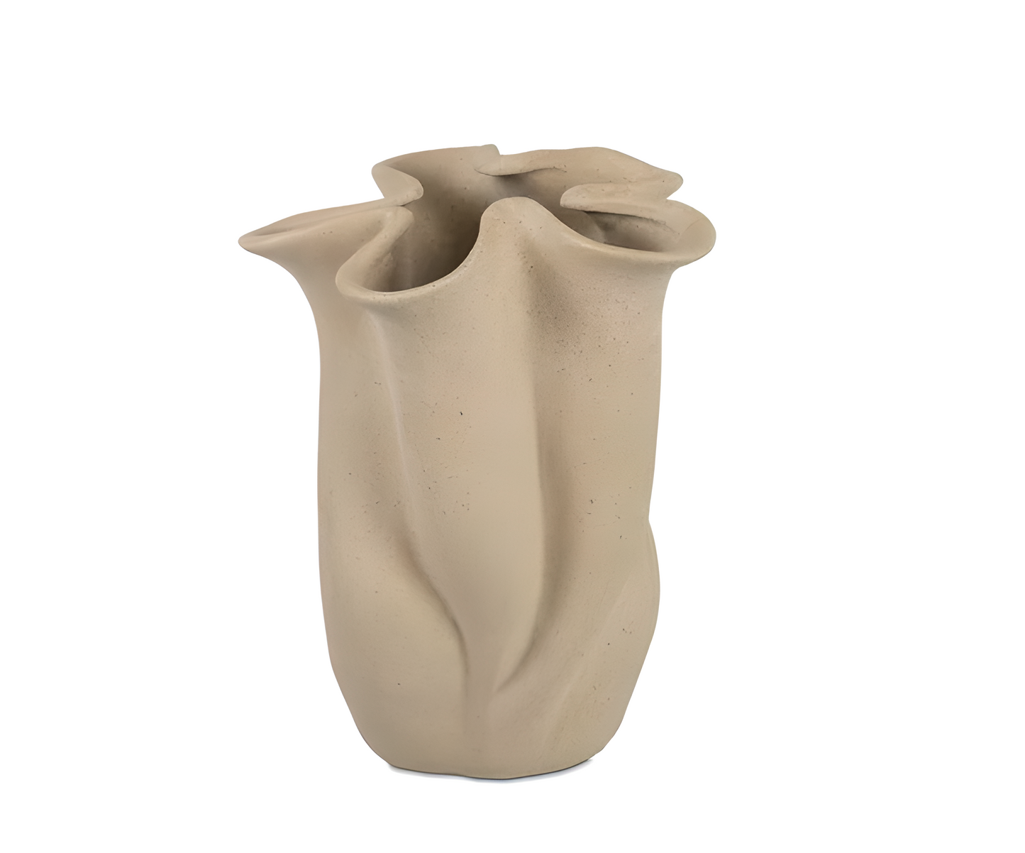 Vase Flor M en céramique beige – Modèle moyen organique