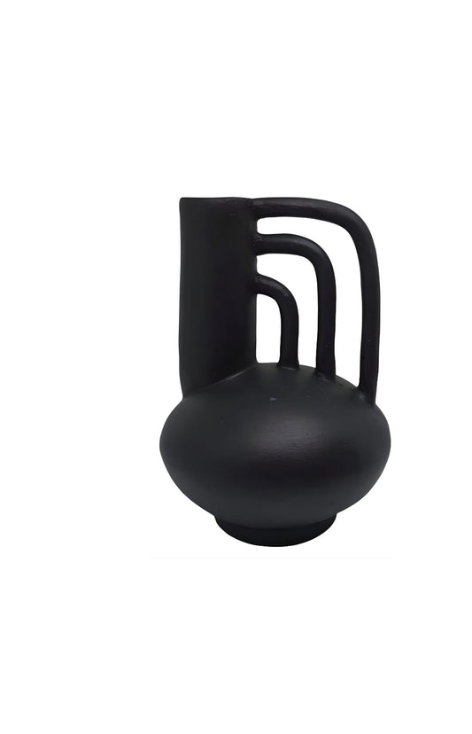 Vase noir mat à anses – Déco moderne & élégante