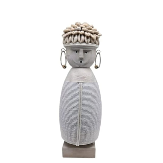 Statuette Namji en bois blanche – Taille L