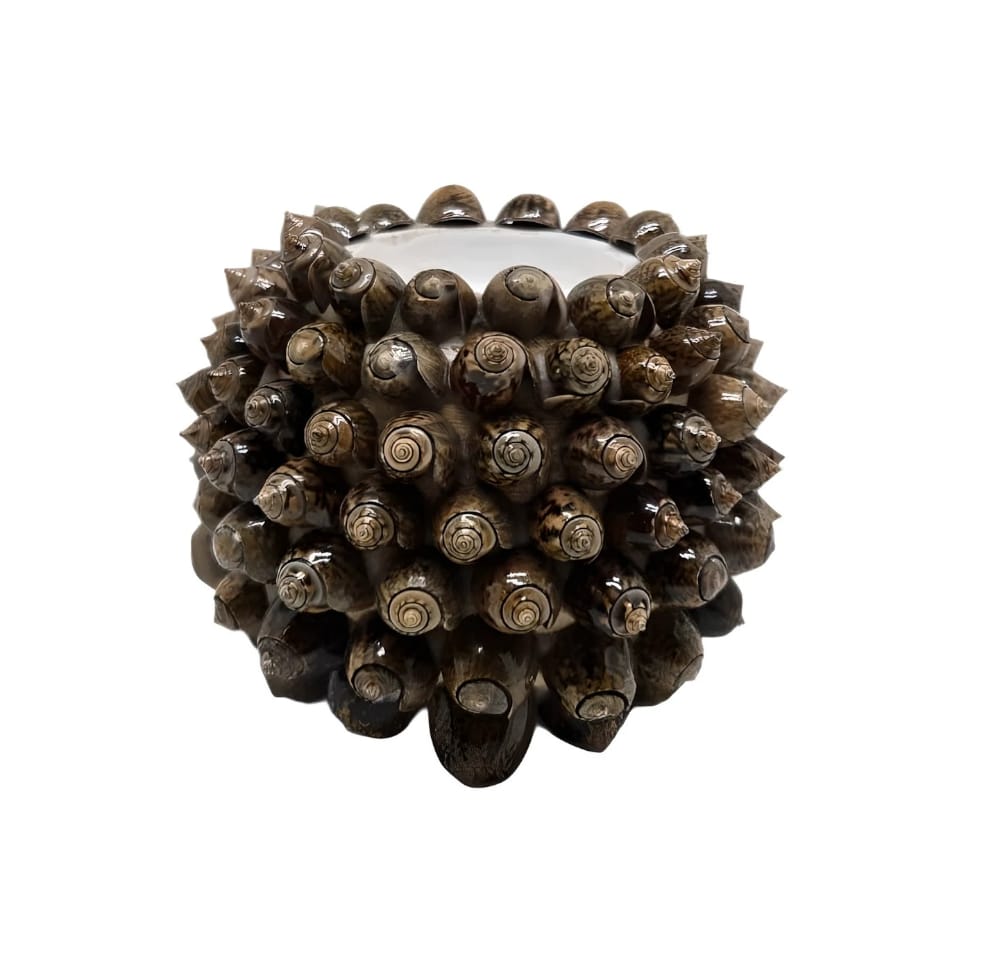 Bougeoir Coquillages Brun – Déco Bord de Mer