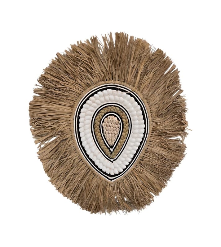Juju Hat mural en raphia & coquillages
