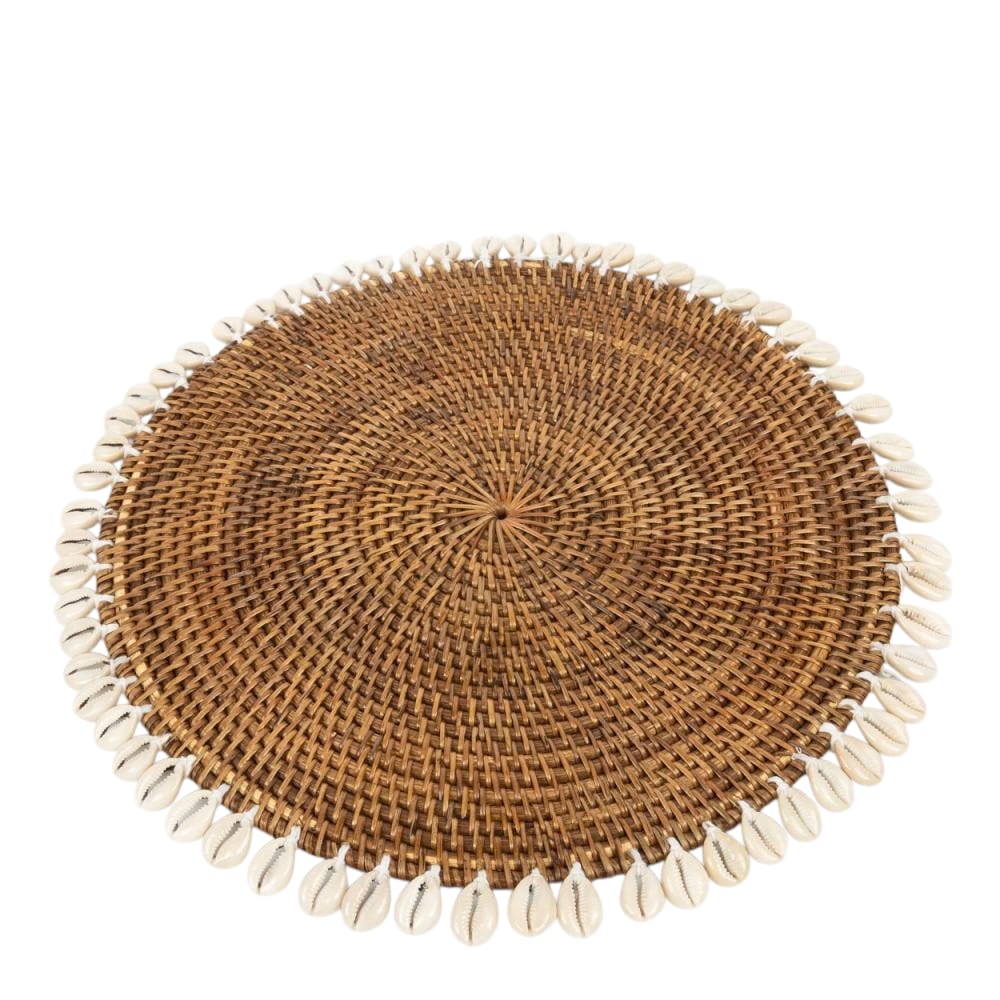 Set de table en rotin et coquillages
