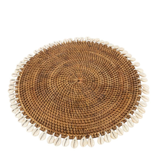 Set de table en rotin et coquillages
