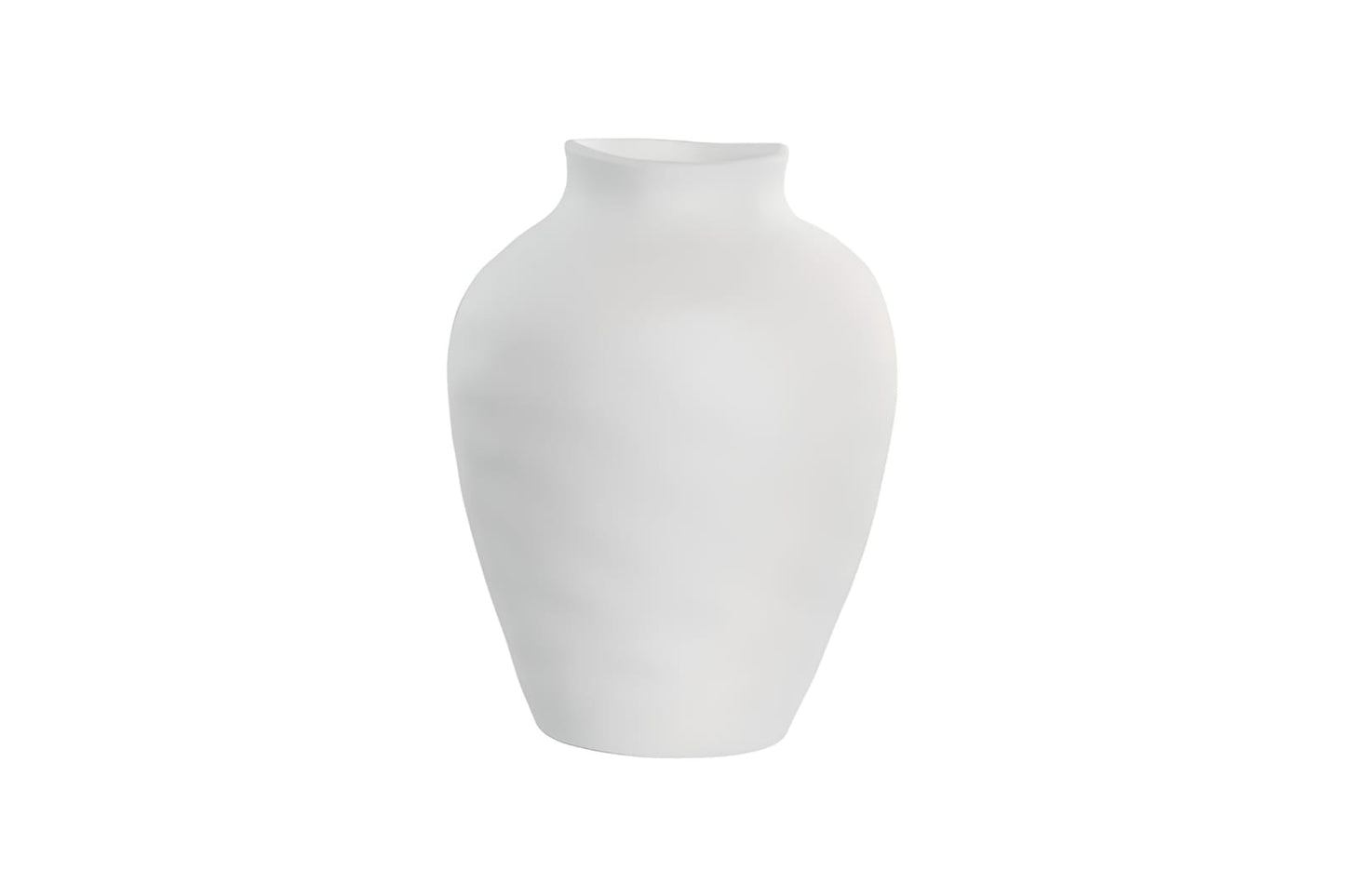 Vase en grès blanc organique – 21 x 21 x 30 cm