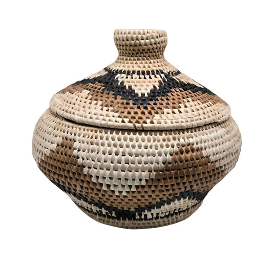 Corbeille de rangement en fibres naturelles