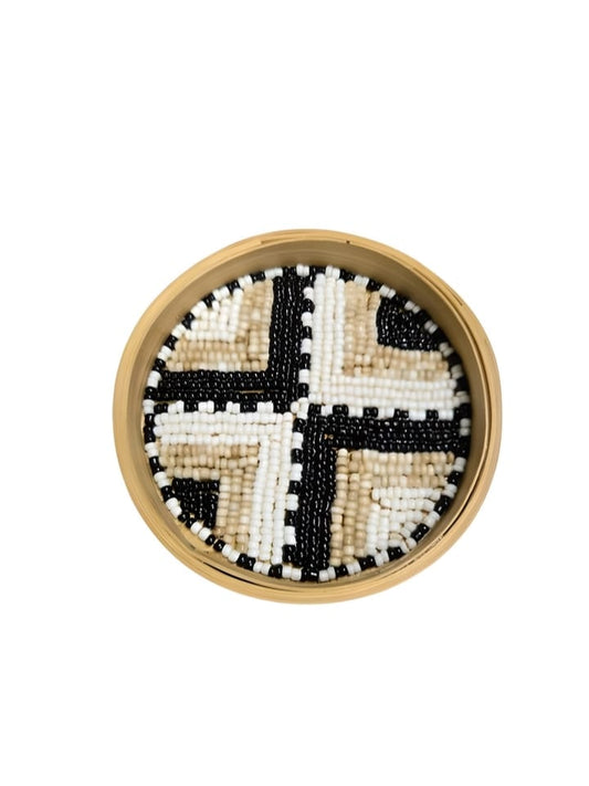 Sous-verre en perles et bambou #3