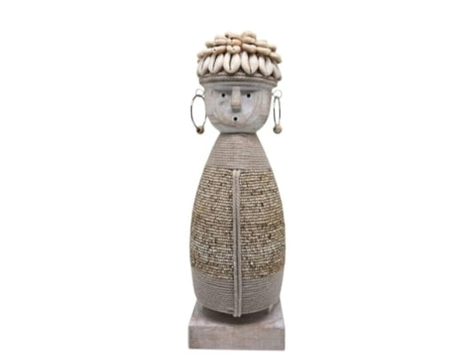Statuette Namji en bois beige – Taille L