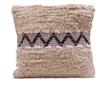 Coussin Bohème 45x45 - Motif Zigzag Noir