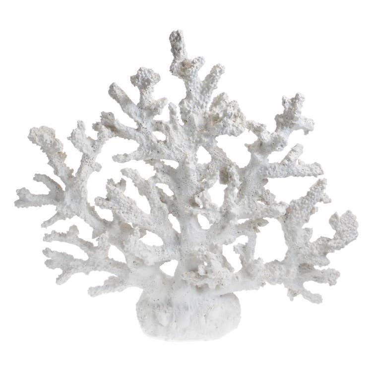 Décoration Corail Blanc en Résine
