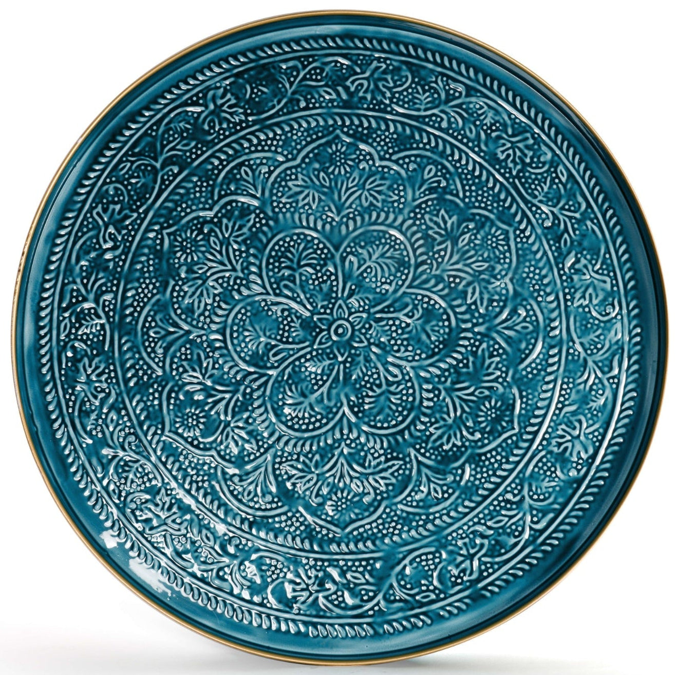 Plateau berbère en métal ARDOISE – BAZAR DELUXE – Ø 60 cm