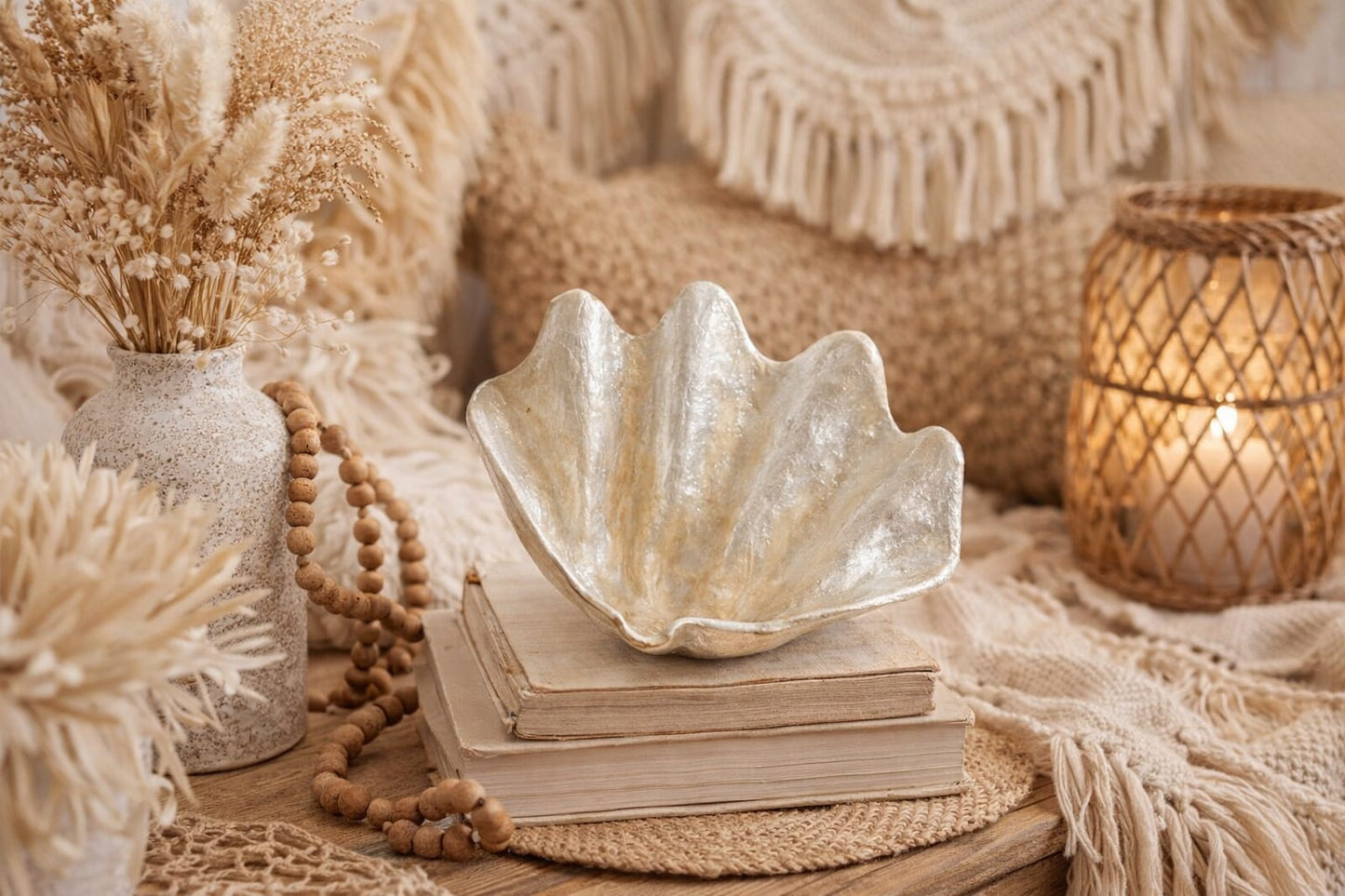 Bénitier décoratif en coquillage – 20 cm