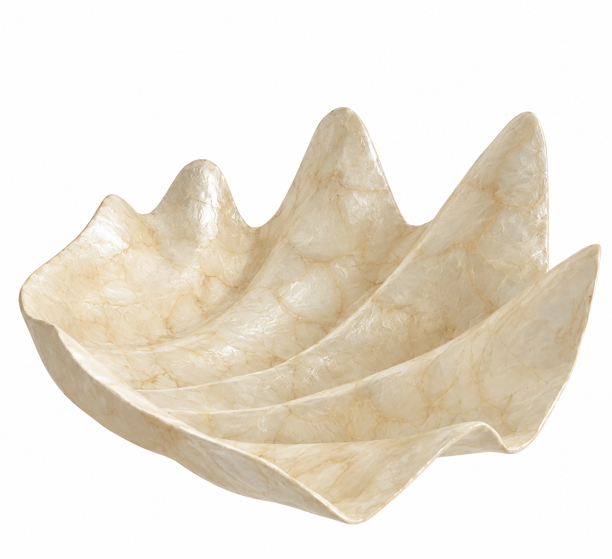 Bénitier décoratif en Capiz blanc 40 × 30 cm
