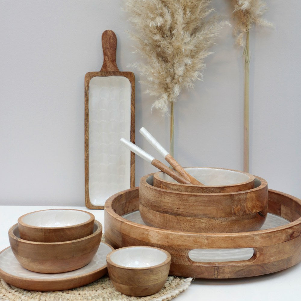 Lot de 2 saladiers en bois de manguier – Set saladiers