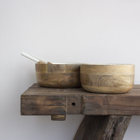 Lot de 2 saladiers en bois de manguier – Set saladiers