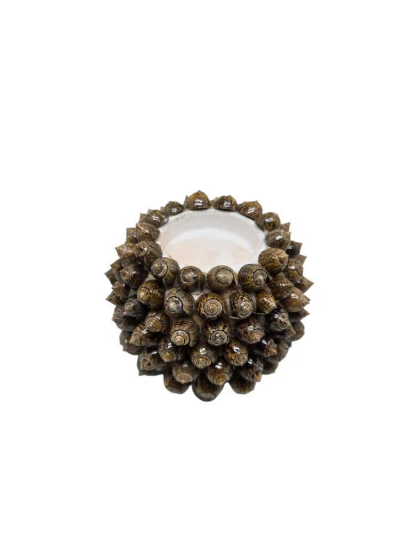 Bougeoir Coquillages Brun – Déco Bord de Mer