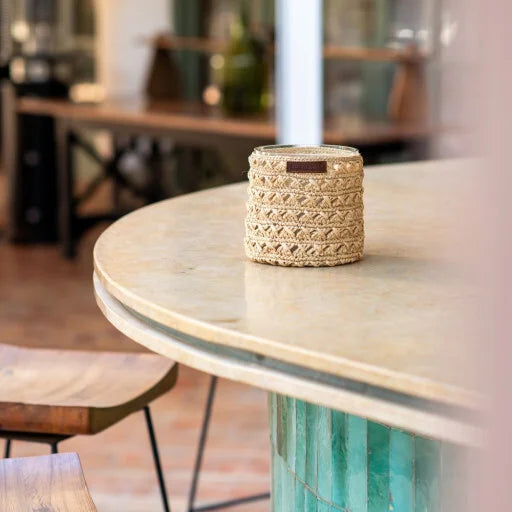 Bougie raphia Zina – Artisanat bohème
