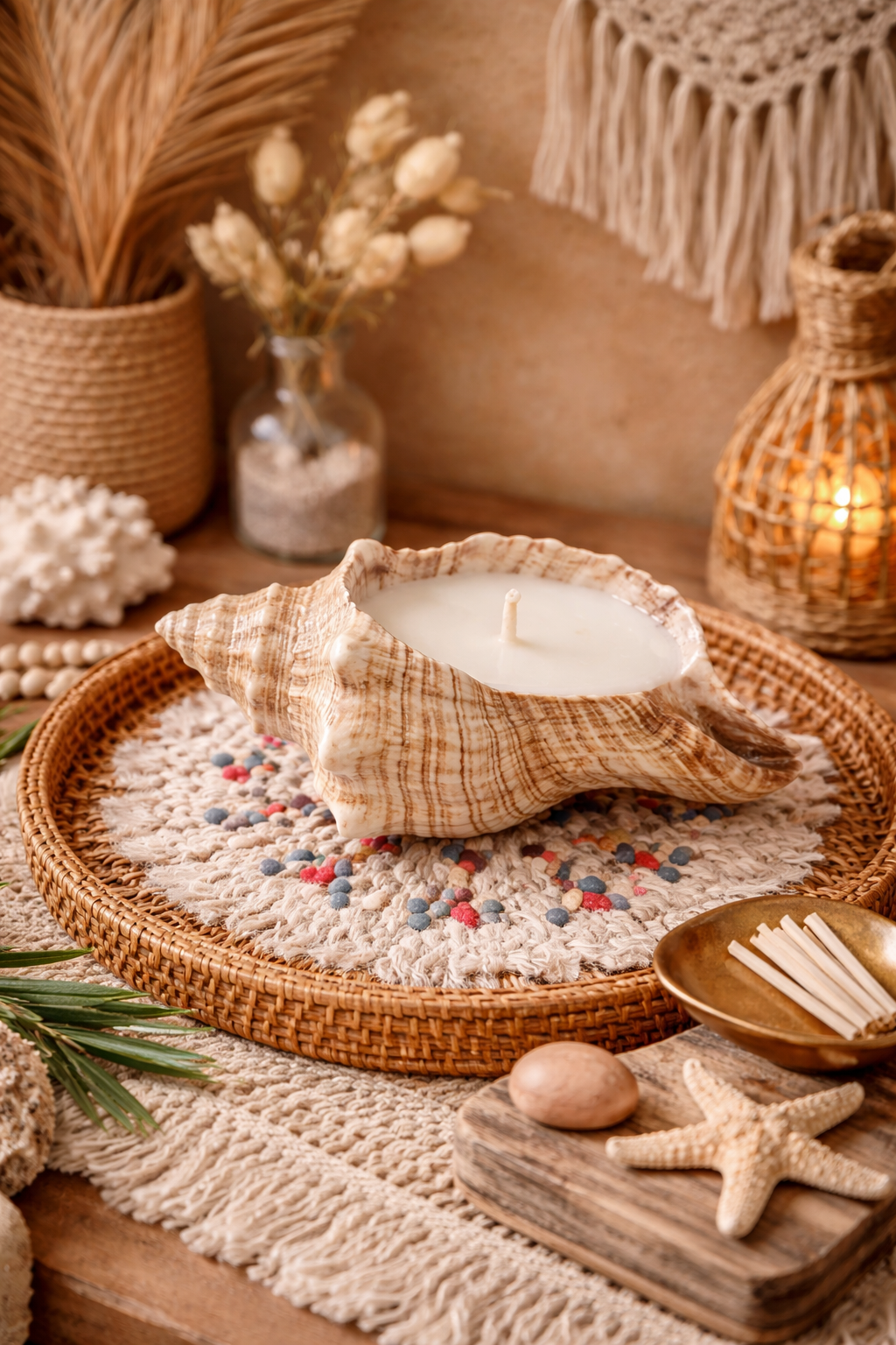Petite bougie en coquillage