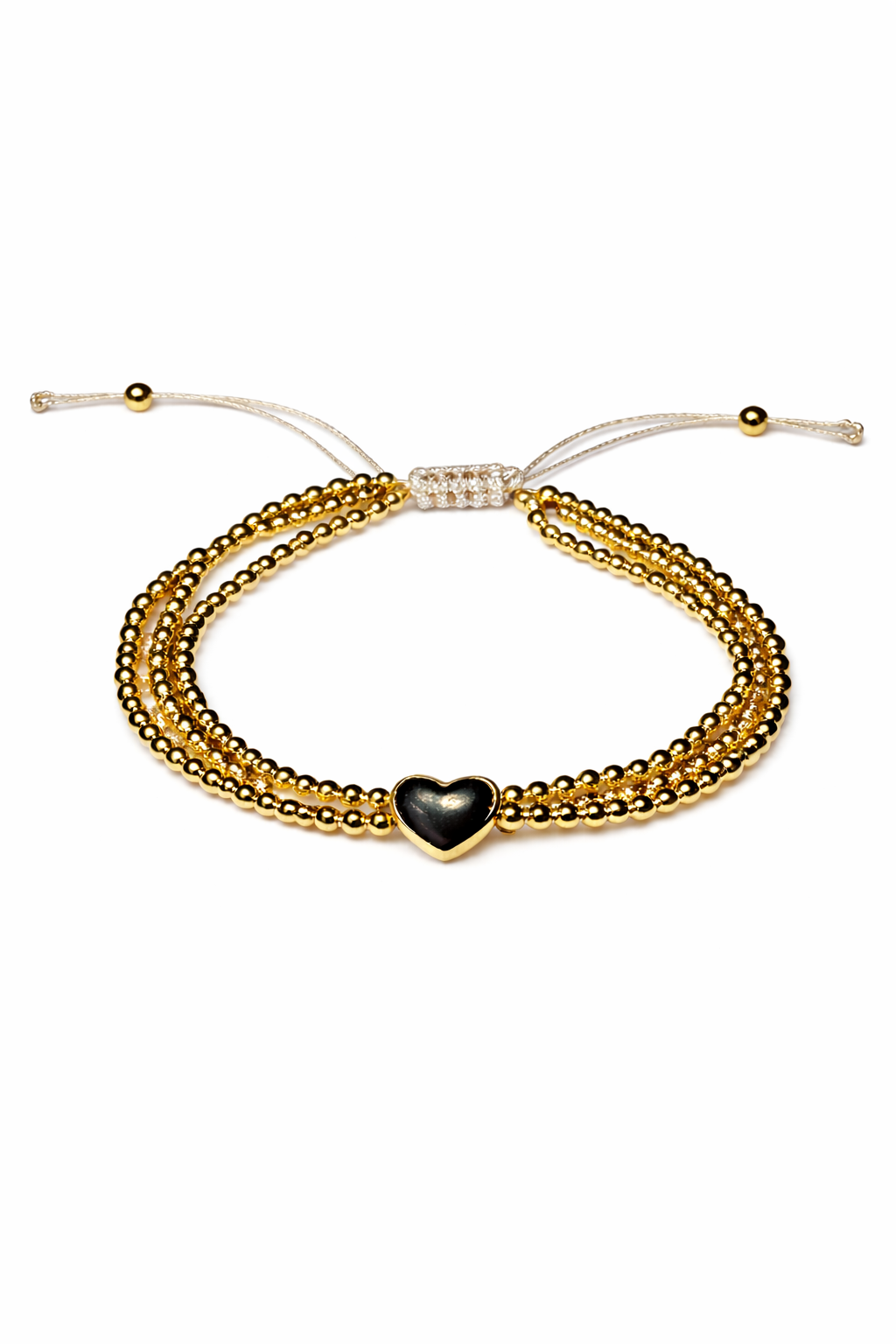 Bracelet Cœur 18K Plaqué Or – Bracelet Nylon Ajustable Bohème Chic