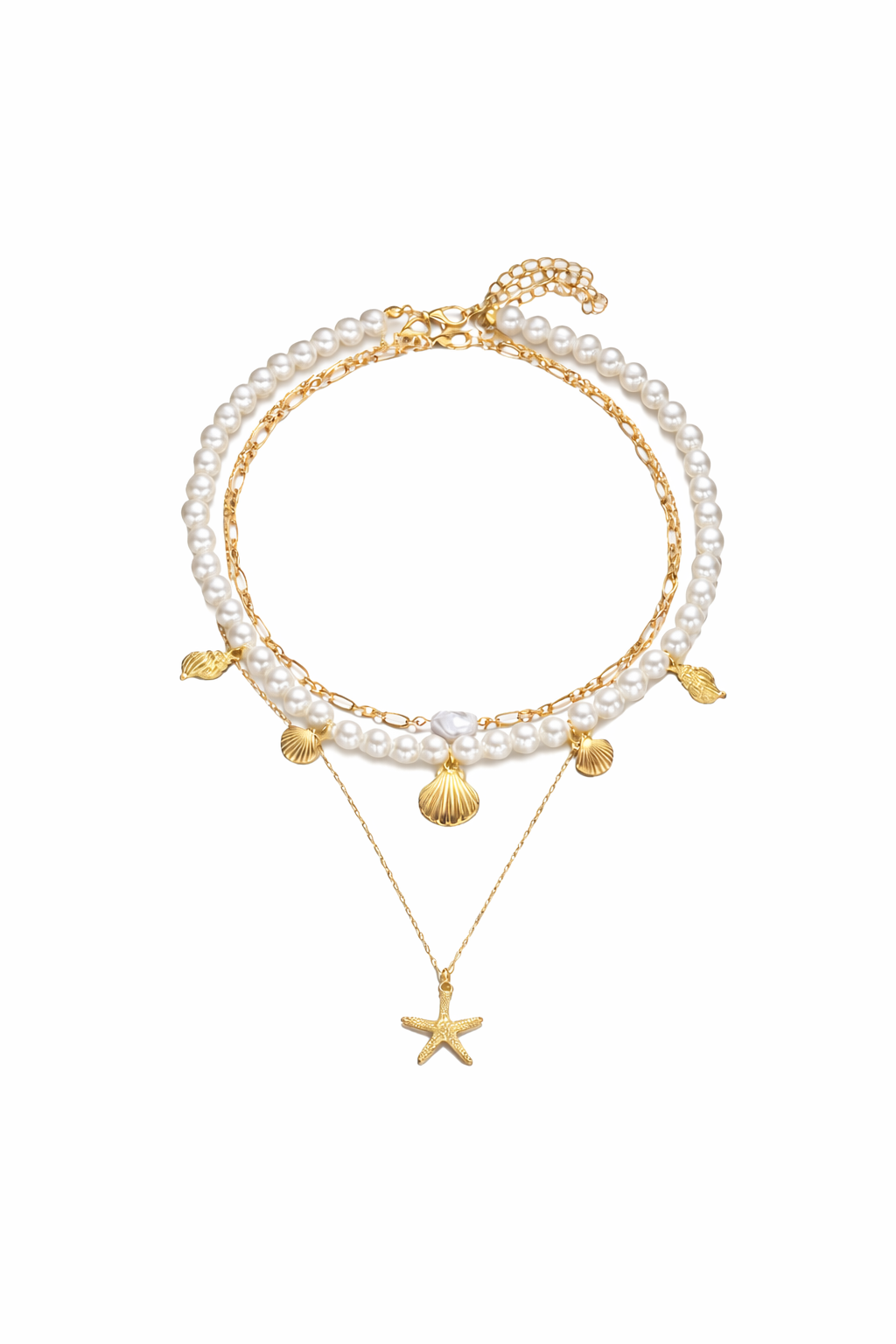 Collier Bohème Chic Perles & Coquillages – Étoile de Mer Dorée