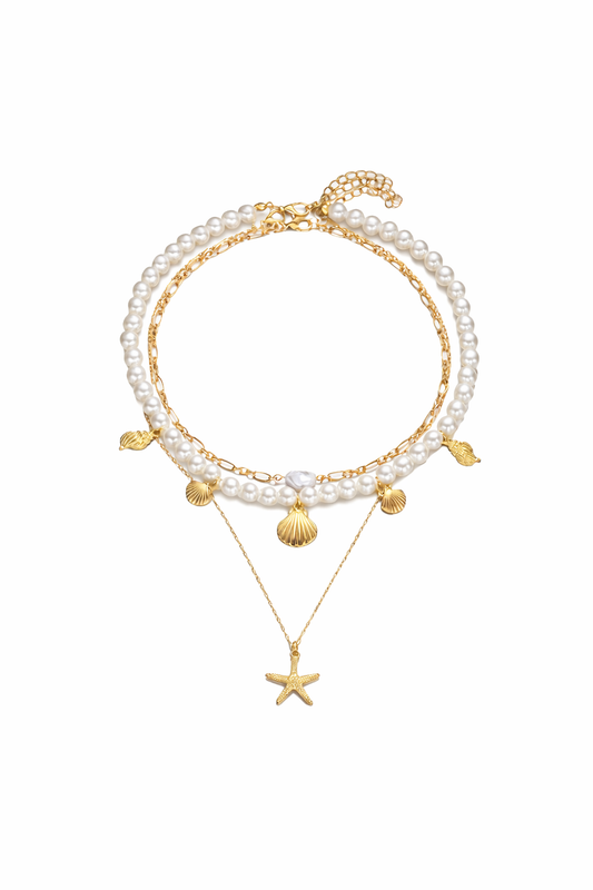 Collier Bohème Chic Perles & Coquillages – Étoile de Mer Dorée