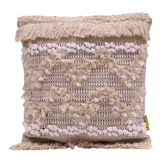 Coussin Bohème 45x45 - Beige Motif Graphique